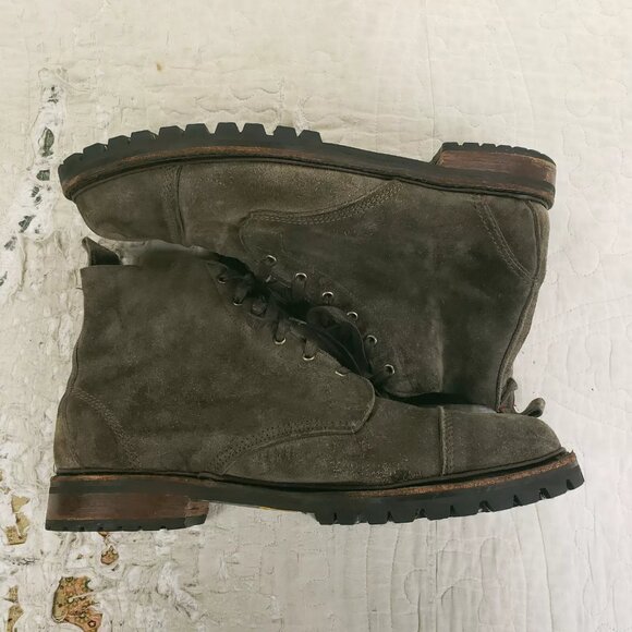 Allen Edmonds Caen Normandy Cap Toe Boots Brown Suede Leather Mens Size 13 D - Picture 6 of 9